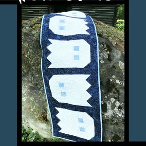 Ghosties Table Runner Pattern - 16” x 57” - Villa Rosa Designs - Orphan Quilt Designs - Tricia Lynn Maloney