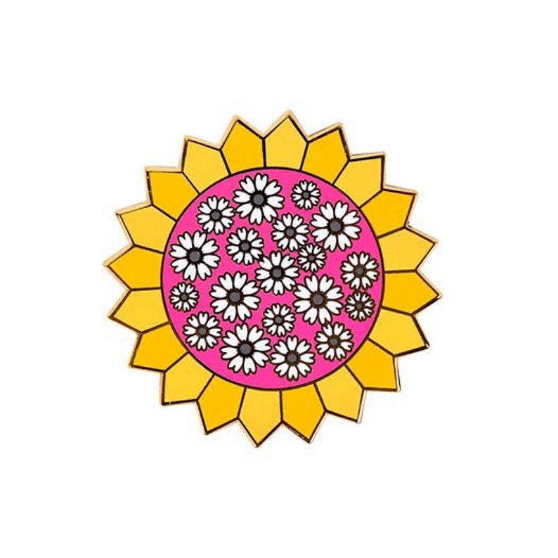 Sunny Daisy Dresden Needle Minder Sunflower Enamel Needle Minder Beverly McCullough Flamingo Toes
