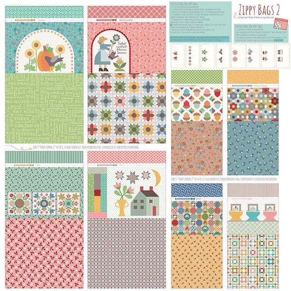 Calico Zippy Bags Panel 2 - 56” x 56” - Home Dec Fabric - Lori Holt - HD12863