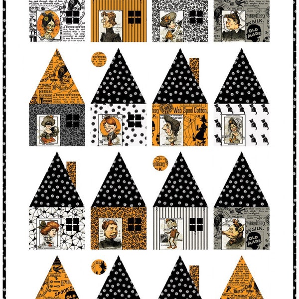 Cabin Chills Quilt Pattern - J Wecker Frisch - Joy Studio - Old Made - Halloween Quilt