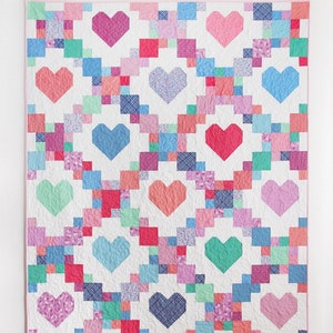 Heartsy Quilt Pattern - Cluck Cluck Sew - Allison Harris - Fat Quarter Friendly - 5 sizes
