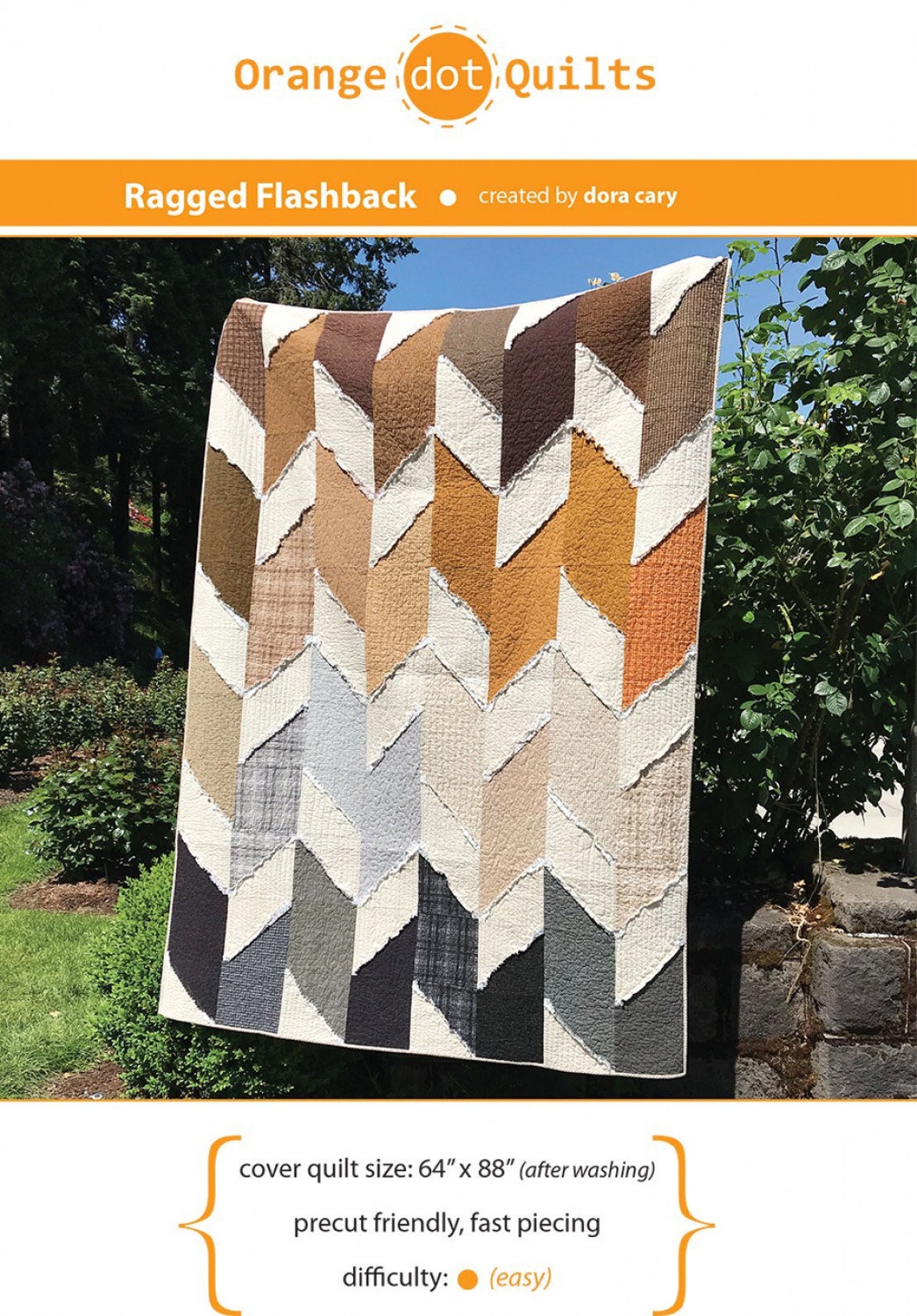 Ragged Flashback Quilt Pattern Orange Dot Quilts Dora Cary Etsy
