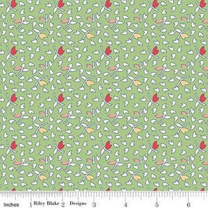 Vintage Happy 2 Fabric - By The Half Yard - BTHY - Leaves Green - Lori Holt - Bee In My Bonnet - Riley Blake - C9141 GREEN