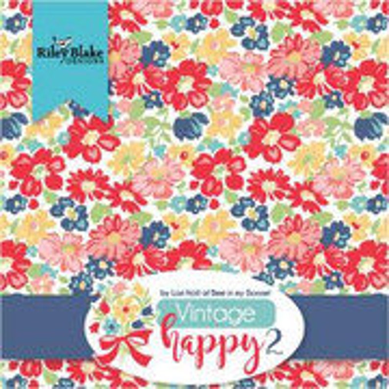 Bee In My Bonnet Riley Blake Vintage Happy 2 Lori Holt Laundry Vivid C9131 VIVID
