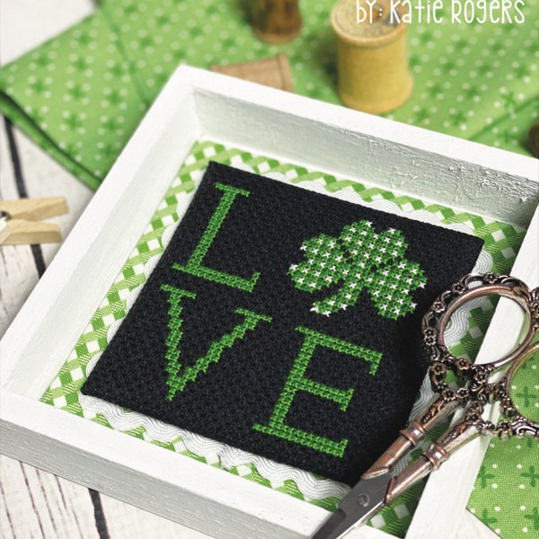 Lucky Love Cross Stitch Pattern - Primrose Cottage Stitches - 39 x 40 stitches - Stamp Series