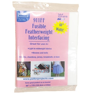 Pellon 911FF Interfacing - 36” x 60” - IN STOCK - Fusible Nonwoven Interfacing - Featherweight Interfacing - Polyester/Rayon Interfacing