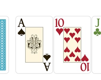 Desjgn 100% Plastic Playing Cards - Bridge Size 4 Color Jumbo Index