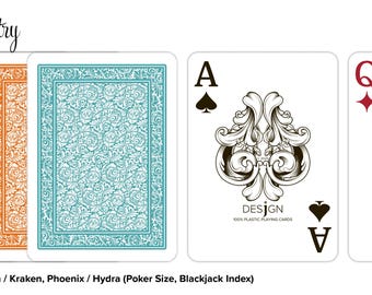 Desjgn 100% Plastic Playing Cards Classic Tapestry - Blackjack Index, 1 set NEW!