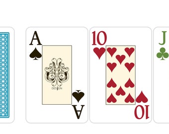 Desjgn 100% Plastic Playing Cards - Bridge Size, 4-Color