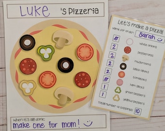 Pizza Kids Play Activity/Travel Game/Pretend Play Pizzeria/Autism Social Story Game