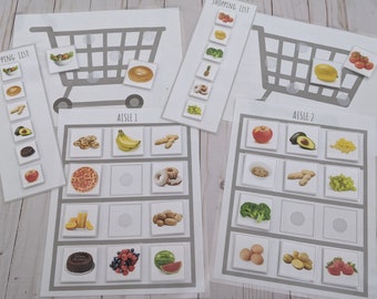 Grocery Store Pretend Play Activity/Travel Game/Pretend Play Pizzeria/Autism Social Story Game