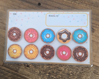 Donut Child's Reward Chart, Token Board, Potty Training, VIP KID reward, Special Education, Autism, Speech therapy, Aba therapy, Chore chart