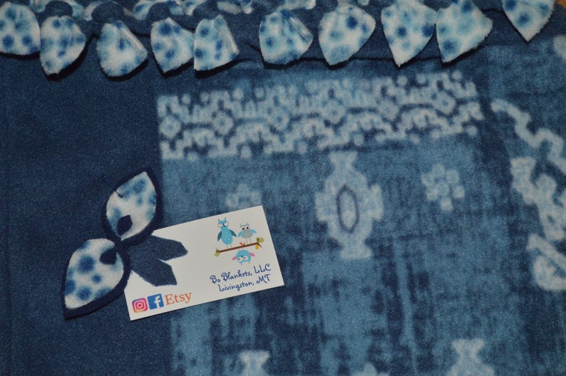 Fleece Blanket Blue Bandana Fleece Bo Blanket Bandana Etsy