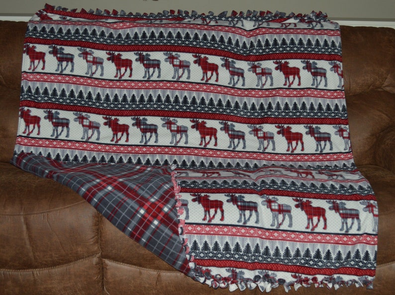 Moose Plush Fleece Bo Blanket Moose Fleece Plush Fleece Etsy