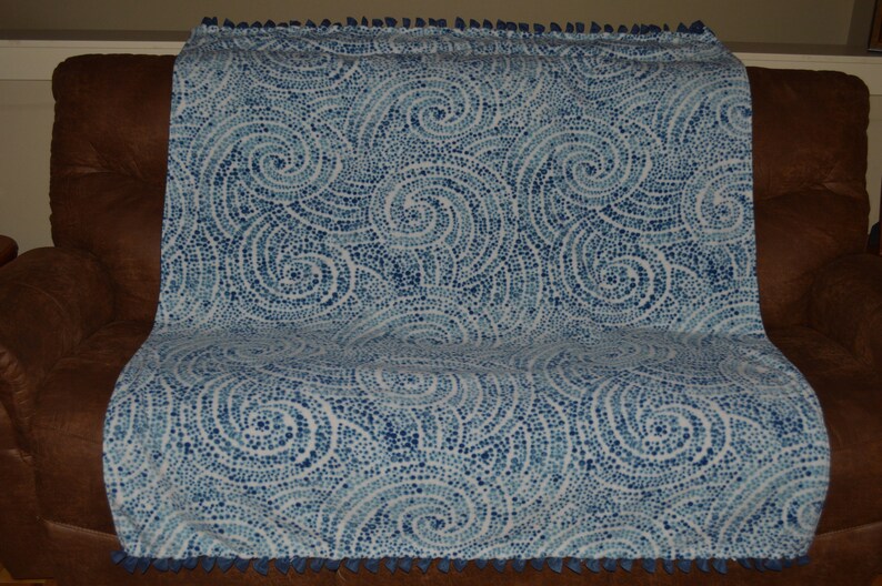 Fleece Blanket Blue Bandana Fleece Bo Blanket Bandana Etsy
