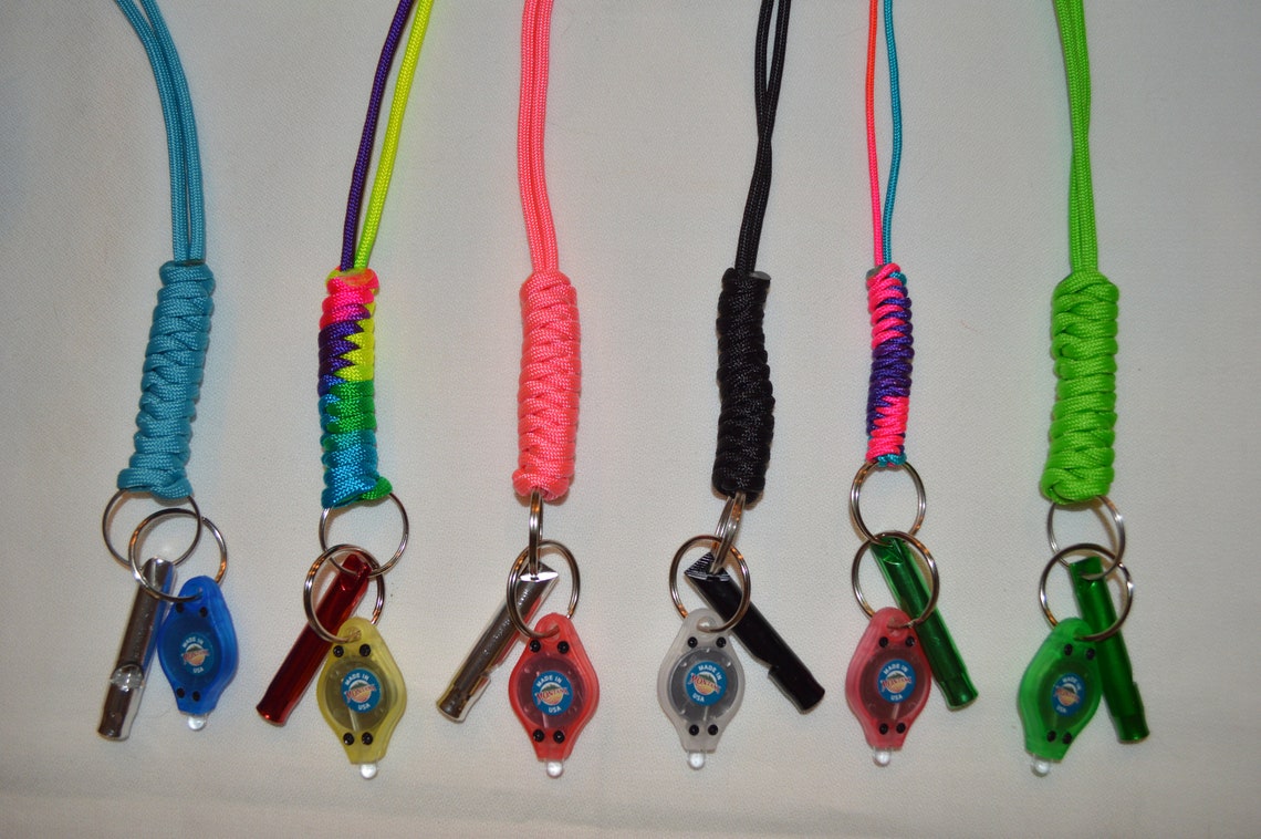 Paracord Lanyard Whistle Safety Whistle Paracord With Mini Etsy