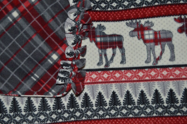 Moose Plush Fleece Bo Blanket Moose Fleece Plush Fleece Etsy