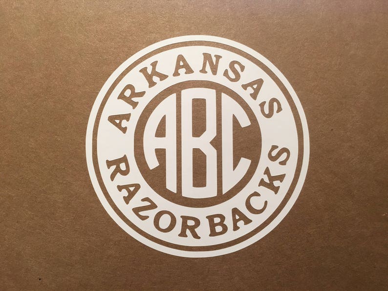 Arkansas Razorbacks Monogram Decal Personalize your Yeti Etsy