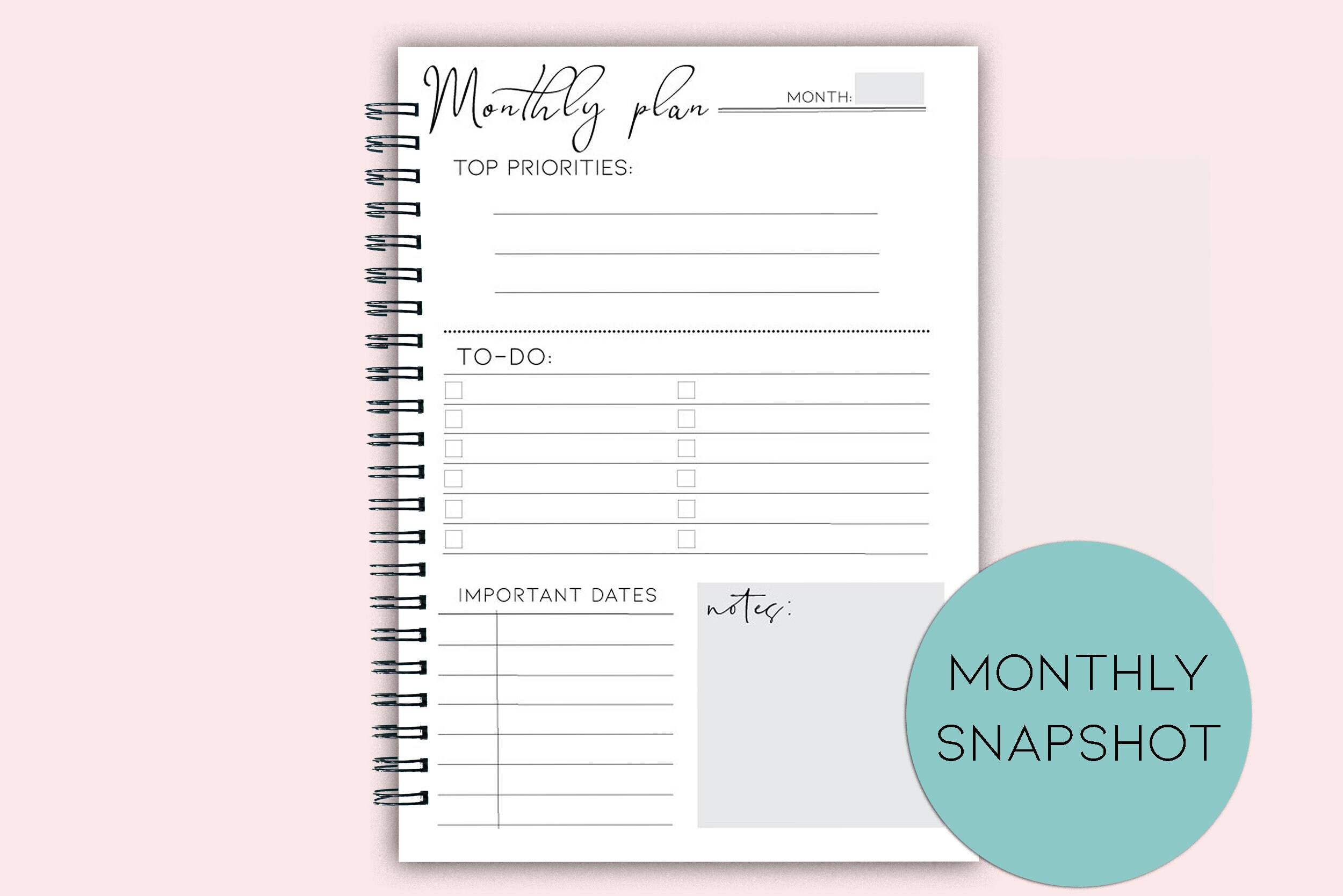 monthly-planner-printable-mom-planner-inserts-minimal-etsy