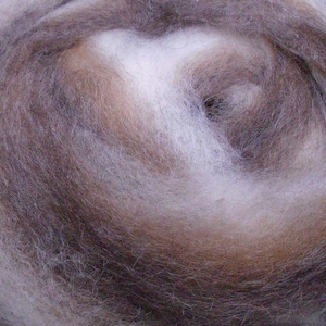 50/50 Natural Tri-Color Wool/Mohair Roving