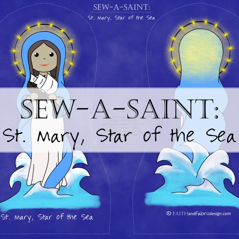 Fabric: Sew a Saint Doll Female Saints Set II Catholic Bakhita Joan Arc Sew-a-Saint St. Mary, Star Sea