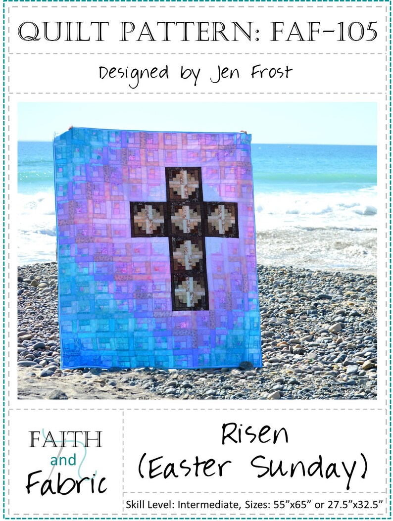 Christian Easter Cross Quilt Pattern: Risen image 2