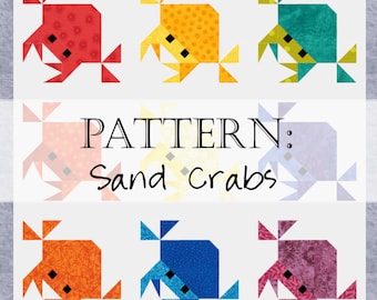 Sand Crabs-quiltpatroon: crabby-quilts / krabdekenquilts