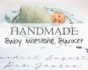 Baby Milestone Blanket Quilt (Catholic / Rosary) Organic Cotton  UNFINISHED