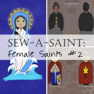 Fabric: Sew a Saint Doll Female Saints Set II Catholic Bakhita Joan Arc Sew-a-Saint image 1