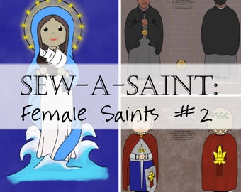 Fabric: Sew a Saint Doll Female Saints Set II (Catholic Bakhita Joan Arc) Sew-a-Saint