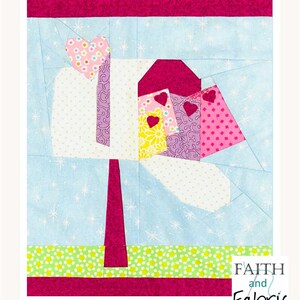 Quilt Block Pattern: Love Letters / Notes for Saint Valentine's Day image 5