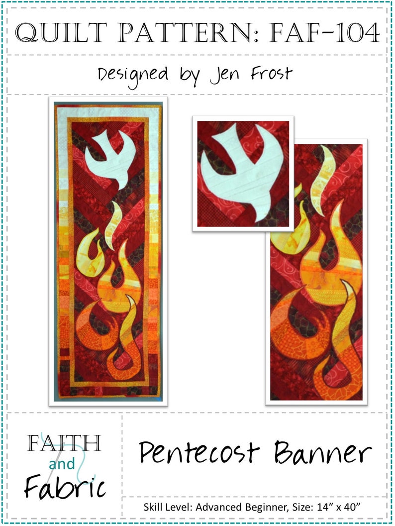 Pentecost Quilt Pattern Table Runner or Banner image 2