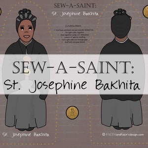 Fabric: Sew a Saint Doll Female Saints Set II Catholic Bakhita Joan Arc Sew-a-Saint St. J Bakhita
