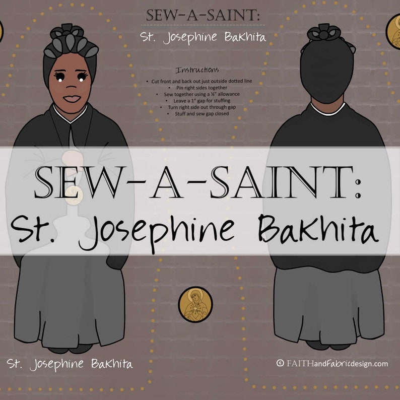 Fabric: Sew a Saint Doll Female Saints Set II Catholic St. J Bakhita