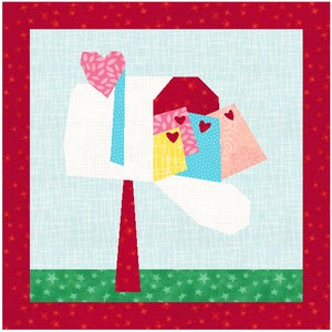 Quilt Block Pattern: Love Letters / Notes for Saint Valentine's Day image 2