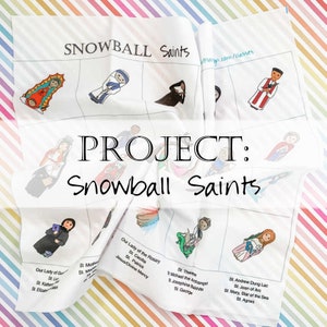 Tissu: Snowball Saints (3"x3 » fini) Catholique