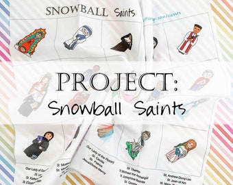 Fabric: Snowball Saints (3"x3" finished) Catholic