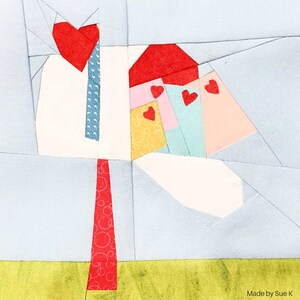 Quilt Block Pattern: Love Letters / Notes for Saint Valentine's Day image 3