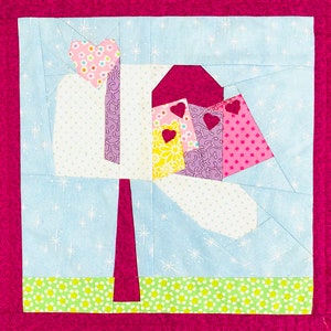 Quilt Block Pattern: Love Letters / Notes for Saint Valentine's Day image 4