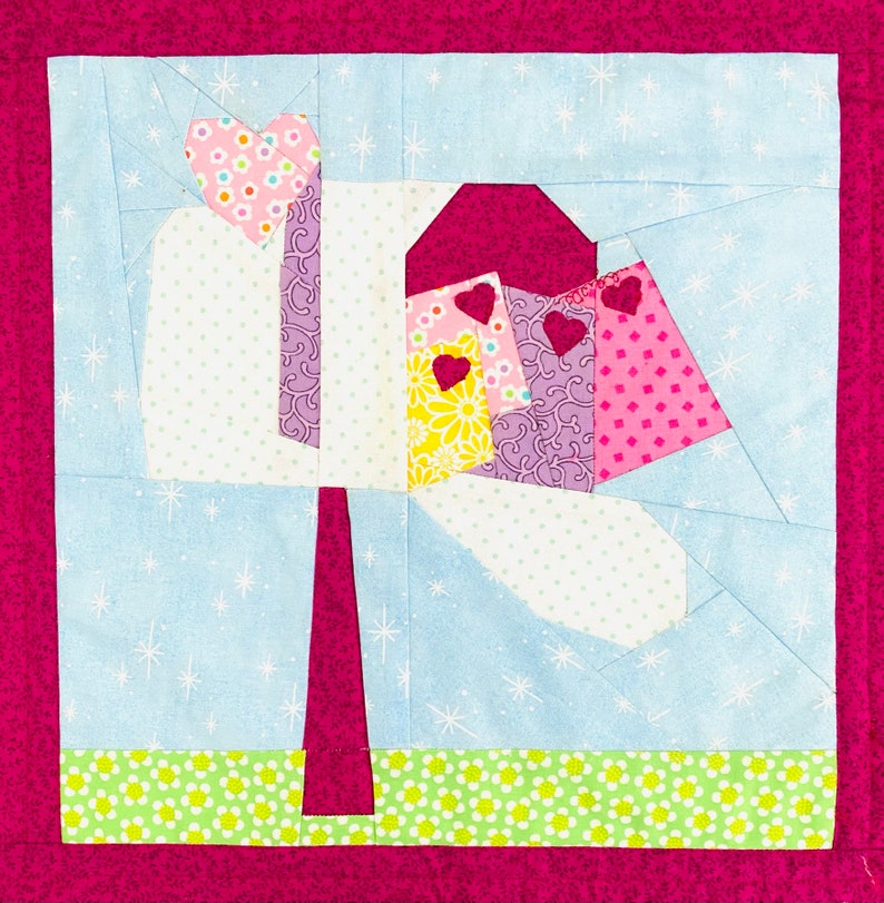 Quilt Block Pattern: Love Letters / Notes for Saint Valentine's Day image 4