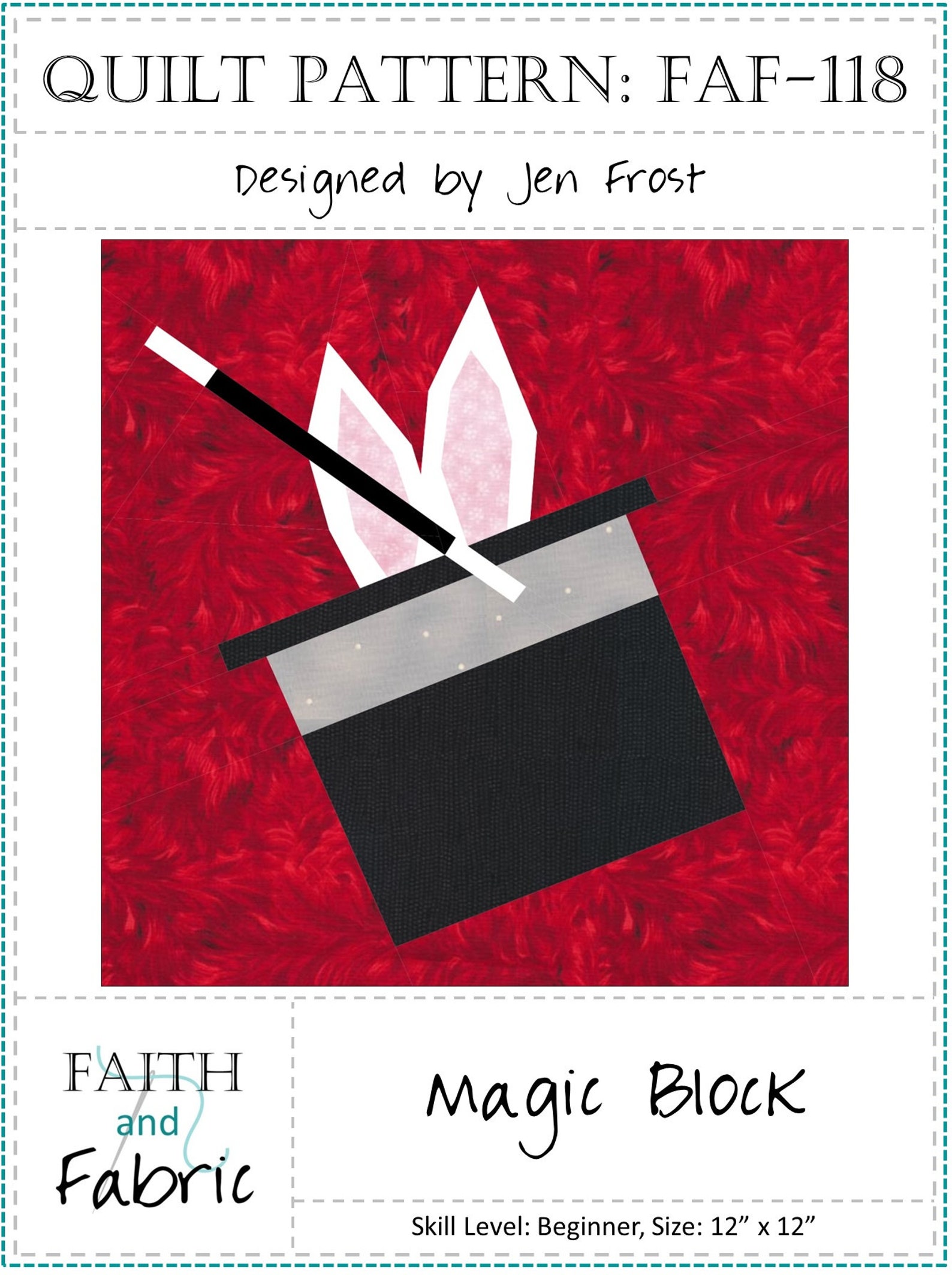 Magic Quilt Block Magician Quilt Pattern Rabbit in Hat Etsy