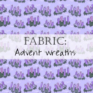 Fabric: Advent Wreaths (fat quarter or by the yard) Christian & Catholic Fabrics