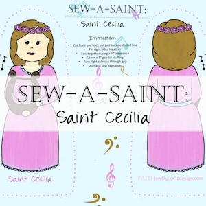 Fabric: Sew a Saint Doll Female Saints Set II Catholic Bakhita Joan Arc Sew-a-Saint St. Cecilia