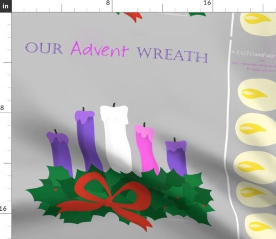 Fabric Sew an Interactive Advent Wreath Panel Etsy