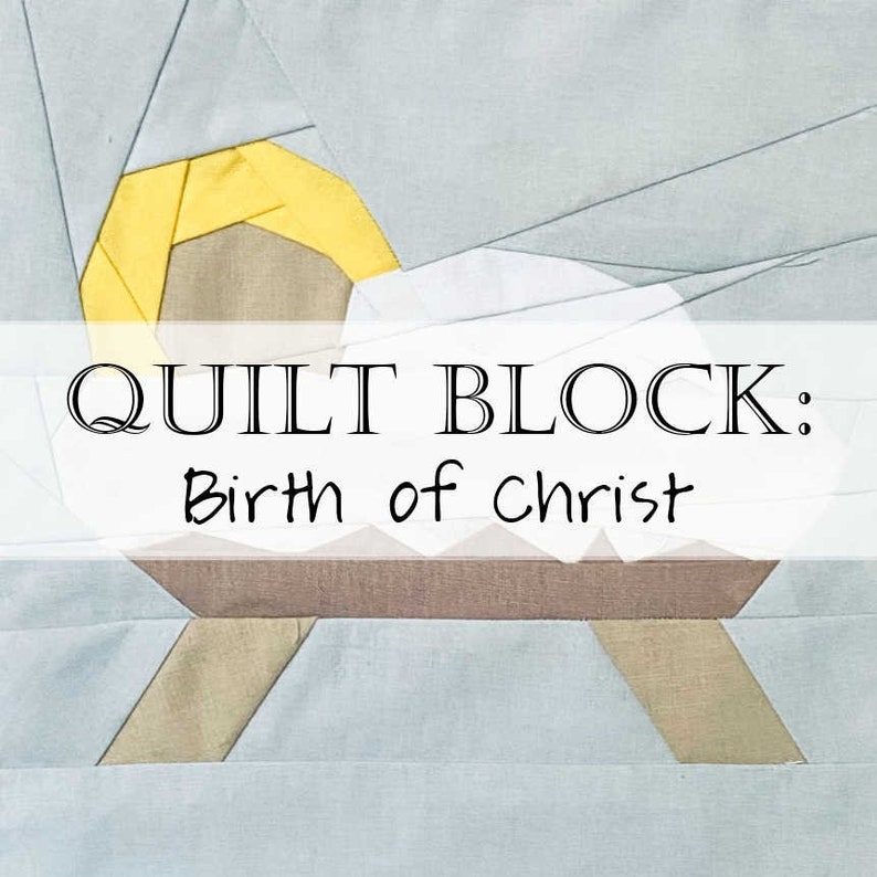 Quiltblokpatroon: Geboorte van Christus / Baby Jezus / Kerstochtend afbeelding 1