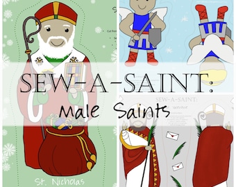 Fabric: Sew a Saint Doll Male Saints (Catholic Michael Archangel Nicholas Valentine) Sew-a-Saint