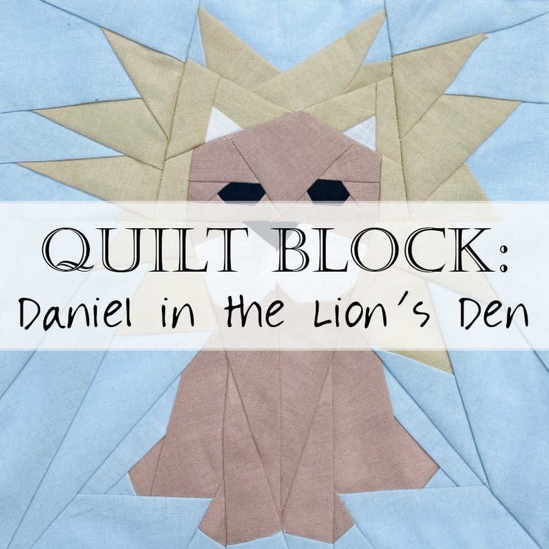 Modello blocco trapunta: Daniele nella fossa dei leoni/Leone immagine 1