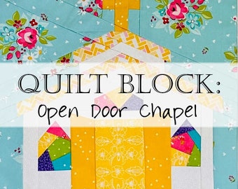 Patrón de bloque de edredón: Capilla / Iglesia de puerta abierta