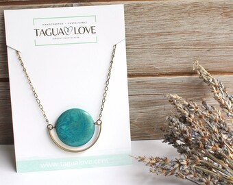 Turquoise Necklace, Christmas Gift for mom wife, Gift for her, Tagua Nut Jewelry, Stocking Stuffers for women, Delicate minimal necklace
