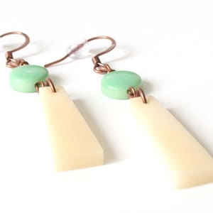 Tagua White Earrings, Wife gift women, Minimal earrings, Tagua Nut earrings, Valentine&#39;s gift ideas, Gift women, Tagua nut Vegan earrings
